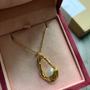 FEDOMA Gold Pearl Drop Pendant Necklace - Women's Jewelry